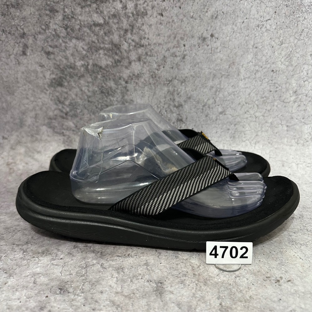 Teva Voya Flip Sandals Mens Size 12 Black Patterned Webbing Straps 1019050